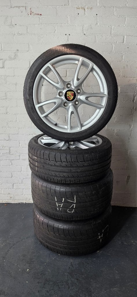 Porsche Boxter/Cayman, 5x130, 18 inch Breedset Zomerbanden, Ophalen, 18 inch, Gebruikt, Banden en Velgen