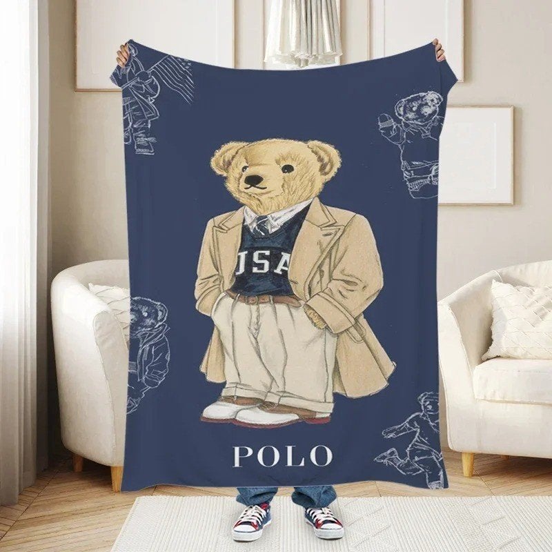 Prachtige zachte pluche deken - Polo Bears, Ophalen of Verzenden, Nieuw