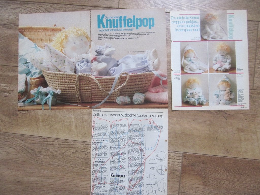 Knutselen zelf knuffelpop maken uit oude Libelle, Ophalen of Verzenden, Zo goed als nieuw, Handborduren, Patroon