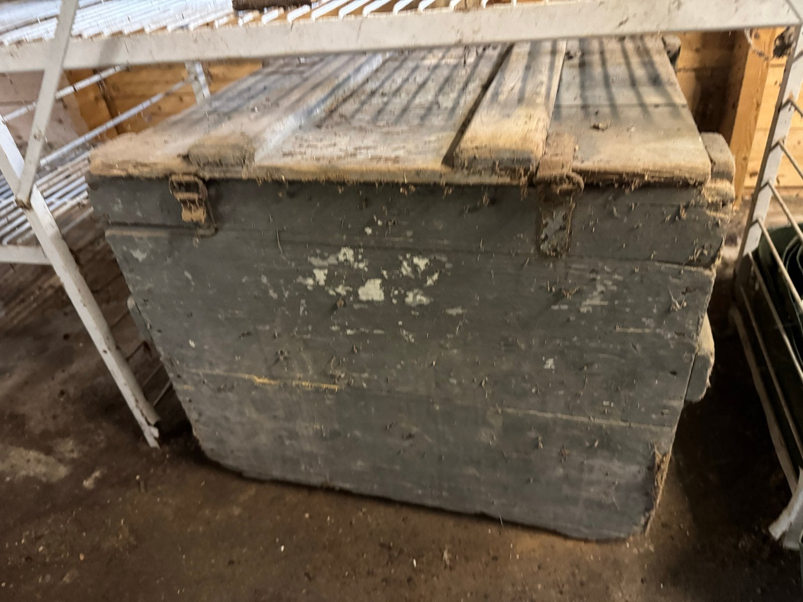 Vintage houten kist uit kruidenierswinkel, Ophalen