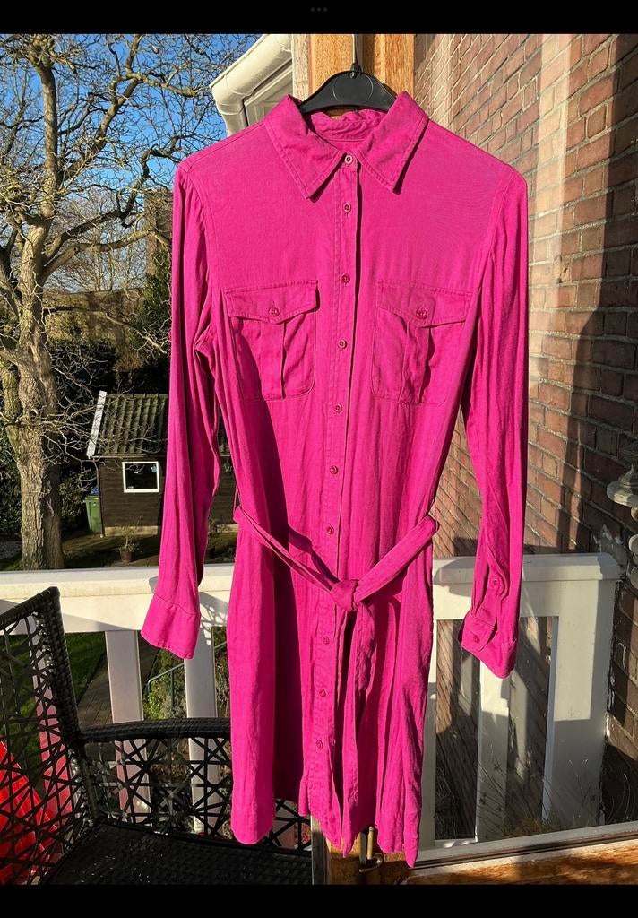 Mooie fuchsia roze jurk met steekzakken. Ralph Lauren mt 38., Ophalen of Verzenden, Zo goed als nieuw, Maat 38/40 (M), Roze
