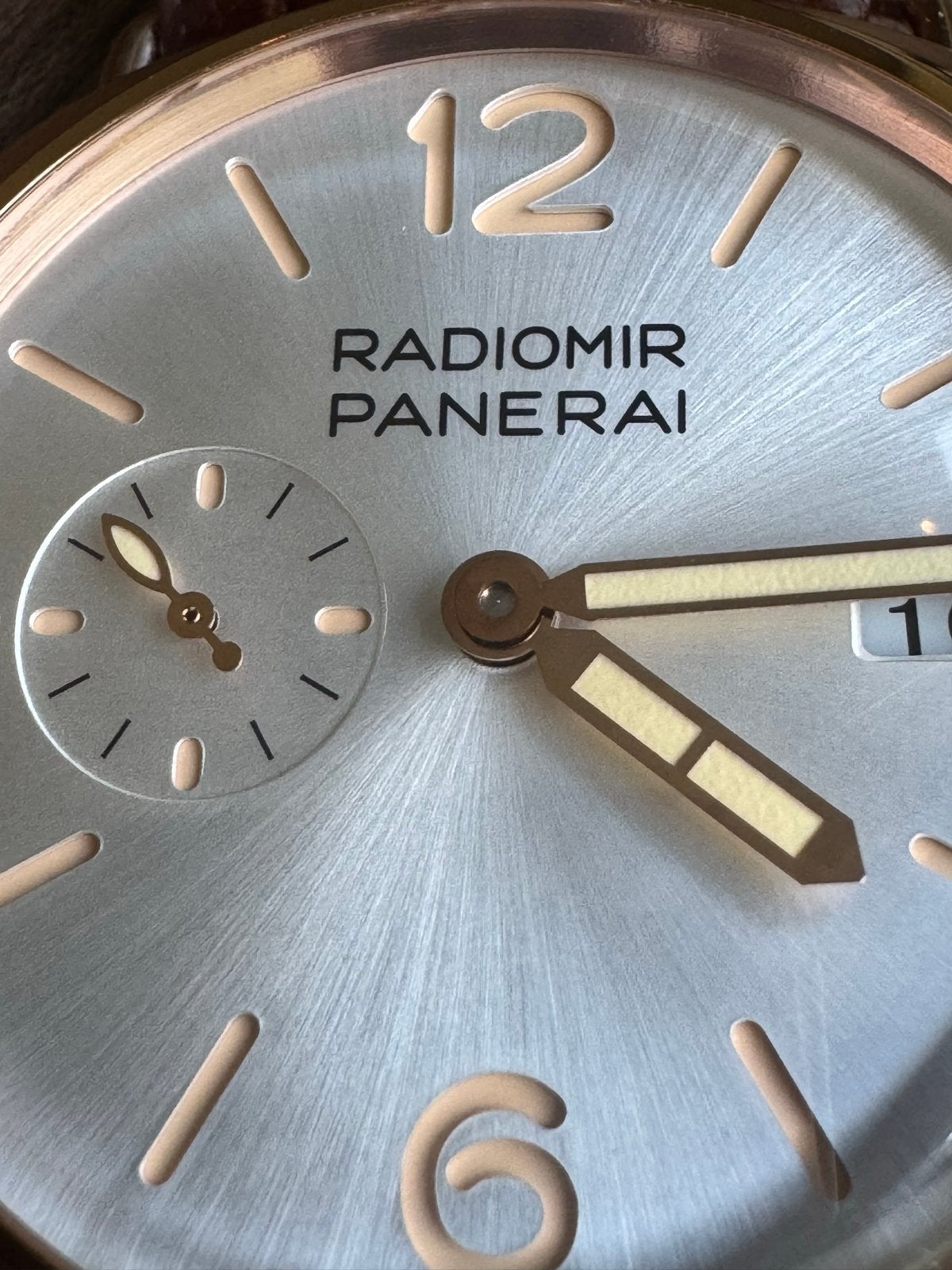 Panerai Radiomir Nieuw, Leer, Polshorloge, Nieuw, Goud