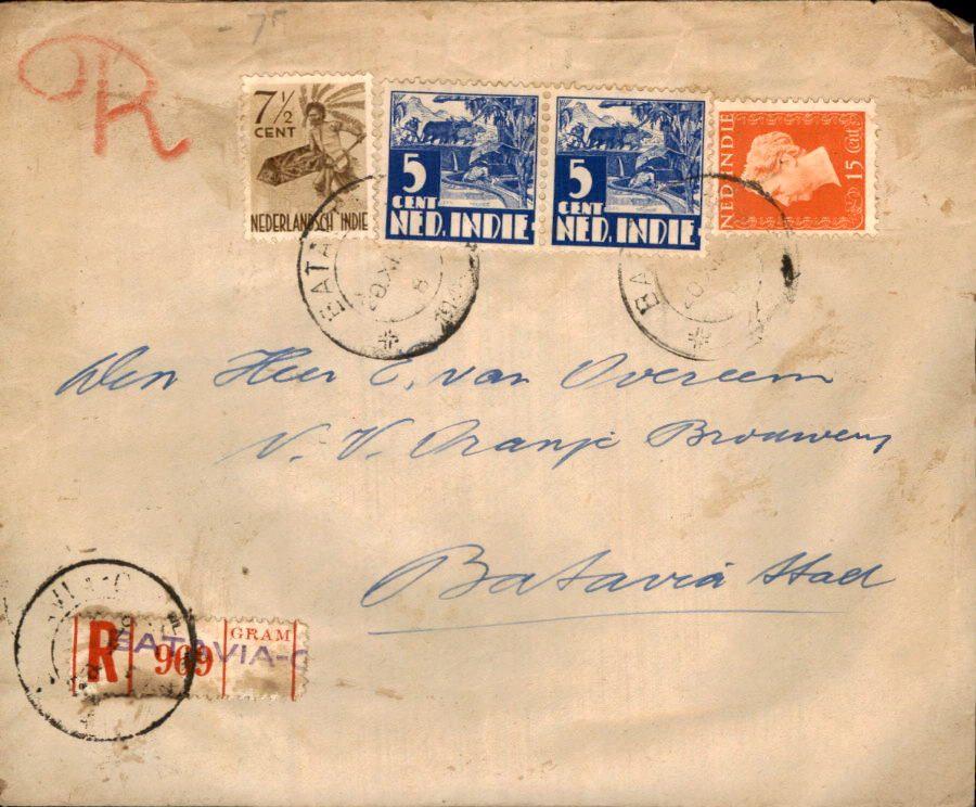 Nederlands Indië - Aangetekend Batavia - 1948, Verzenden, Envelop