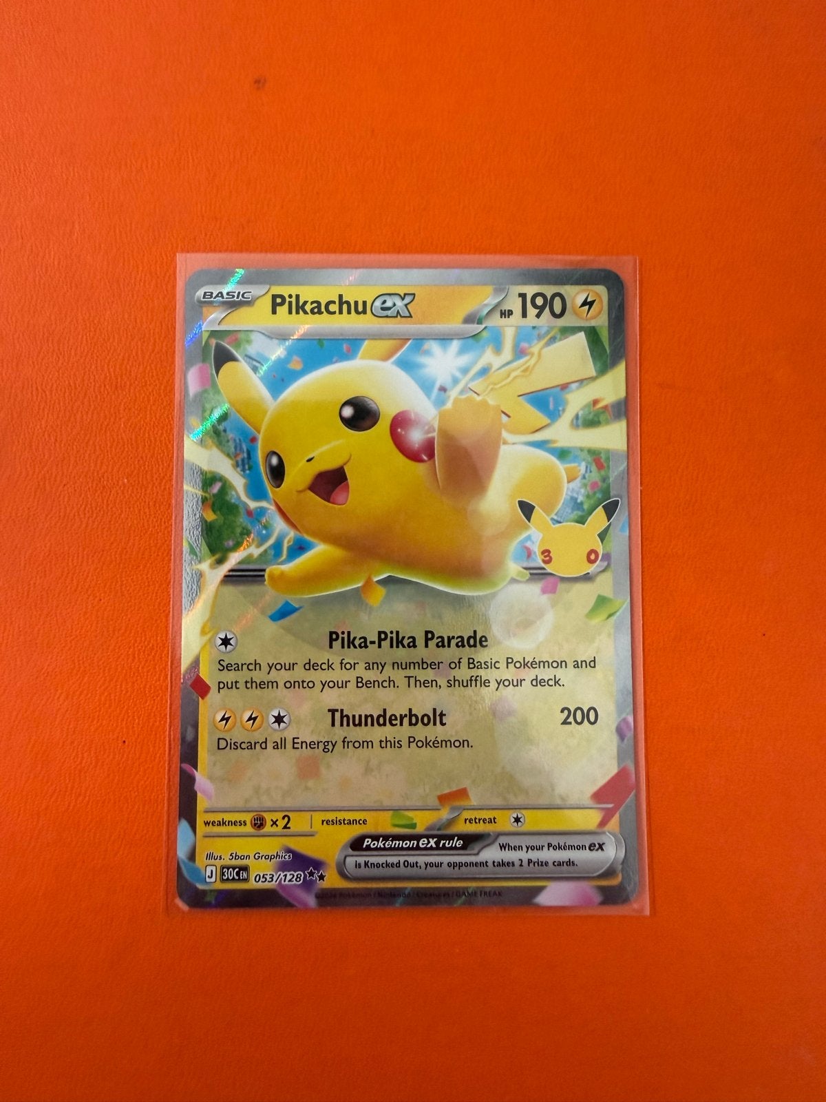 Pikachu EX 053/128 - Pokémon Kaart, Ophalen of Verzenden, Zo goed als nieuw, Losse kaart, Foil