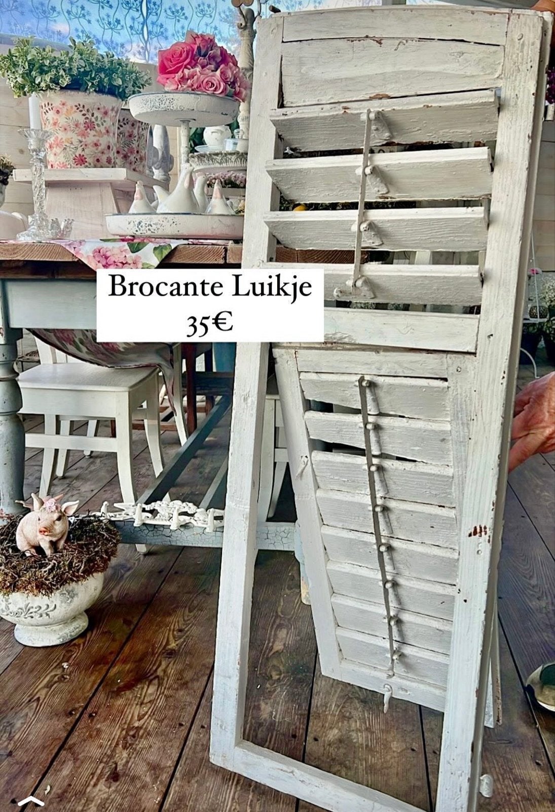 Brocante Luikje - Decoratief Houten Luik, Antiek en Kunst, Curiosa en Brocante, Ophalen of Verzenden