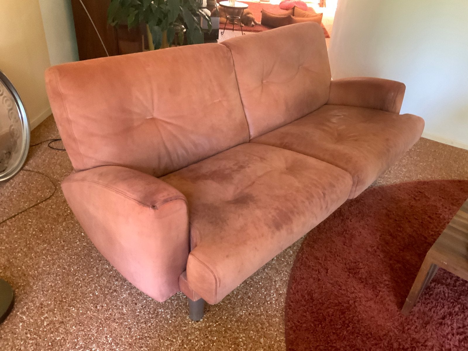 Gratis af te halen leren Leolux bank, Ophalen, Gebruikt, Design, 150 tot 200 cm