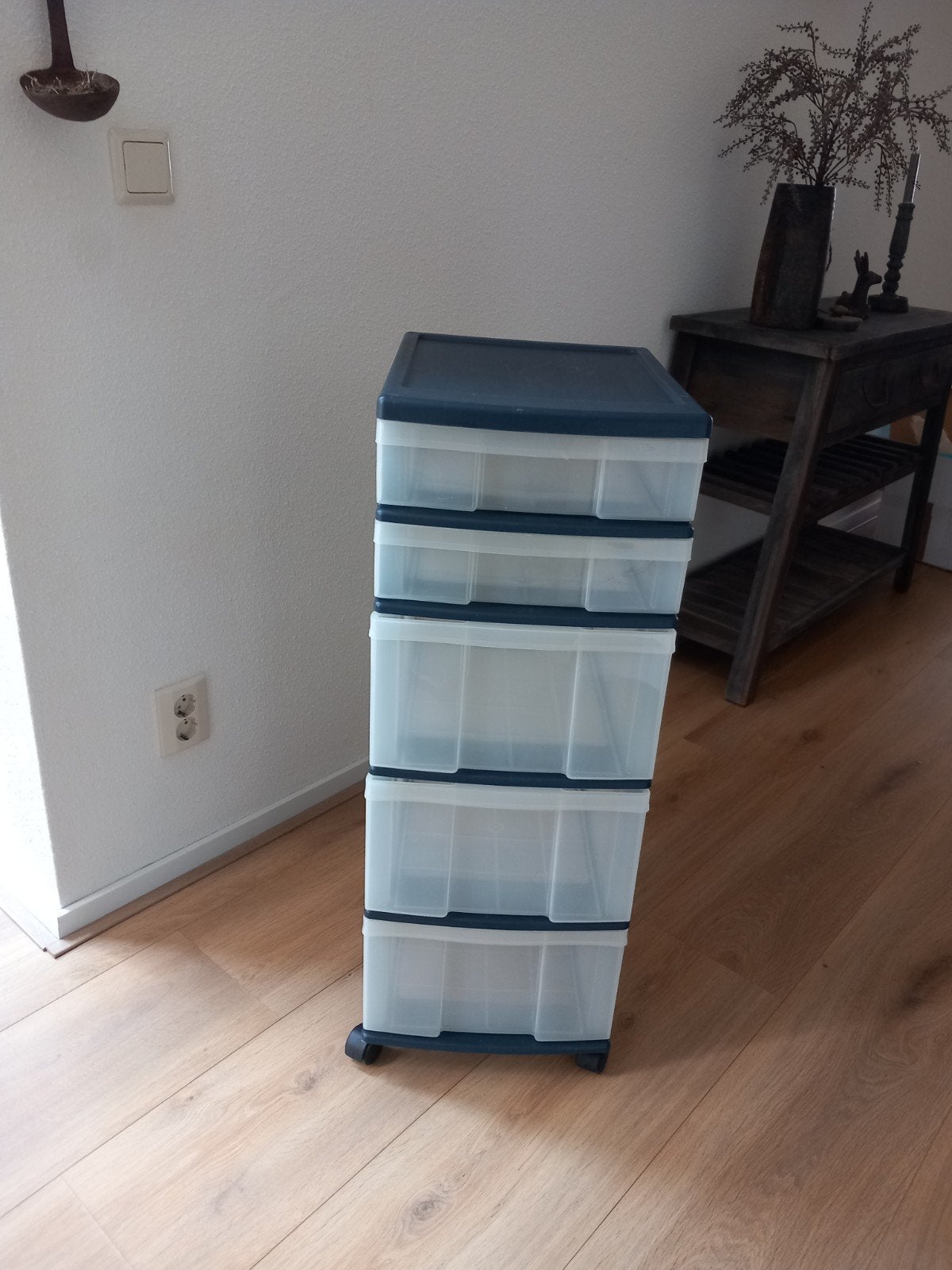 Kunststof lade kast op wieltjes, Huis en Inrichting, Kasten | Ladekasten, Ophalen, 3 of 4 laden, Minder dan 100 cm, 25 tot 50 cm