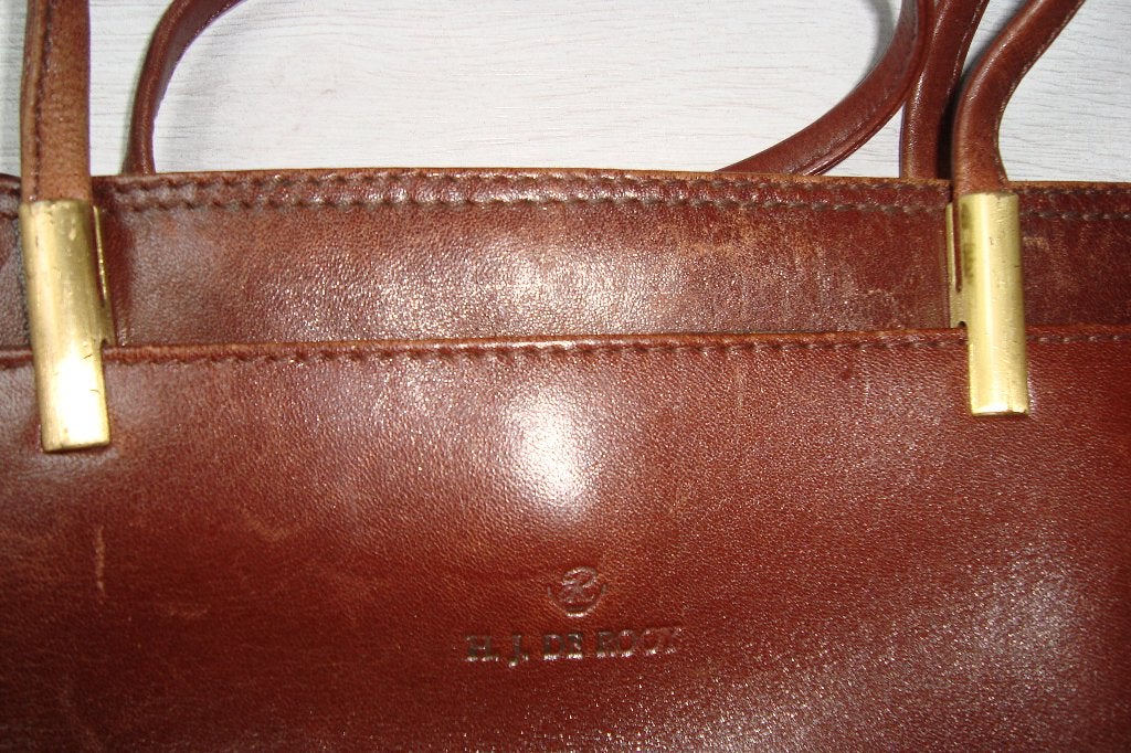 H,J,de ROOY BRUINE TAS, Verzenden, Zo goed als nieuw, Bruin, Handtas