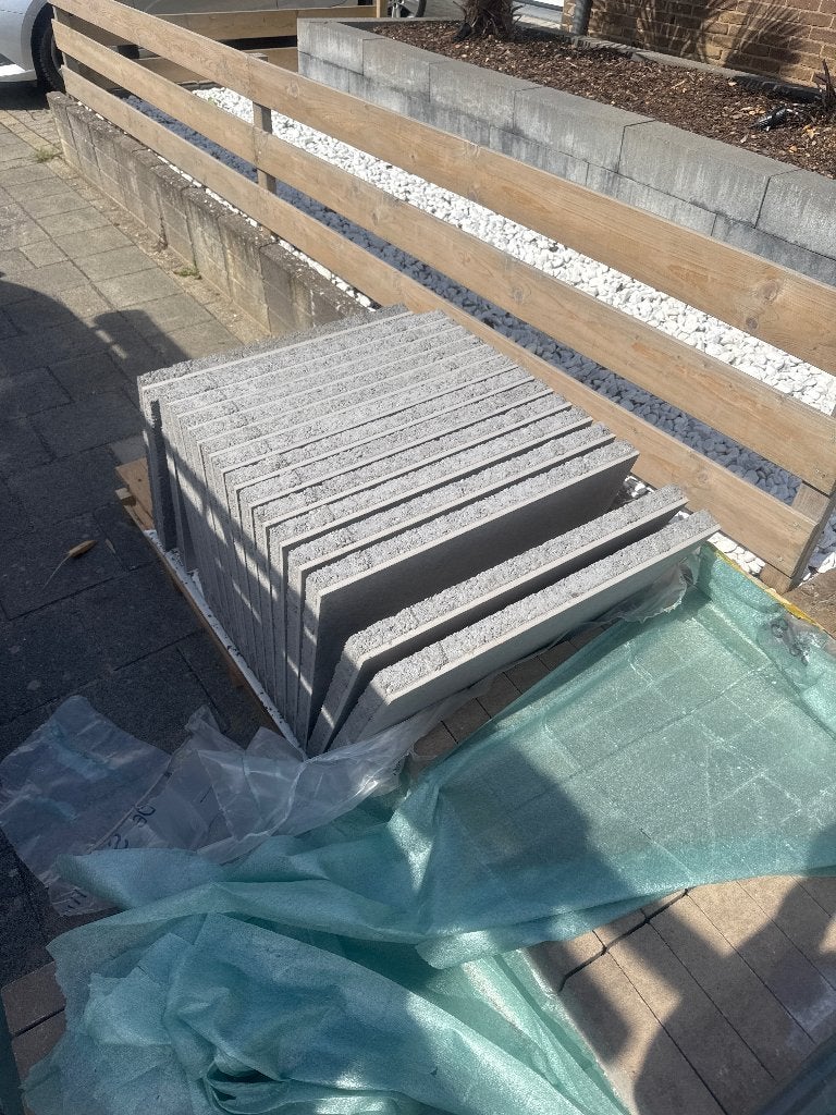 60x60 geoceramica roccia grey tegels 6m2 + 200beton waaltjes, Ophalen, Keramiek, Nieuw, 5 tot 10 m²