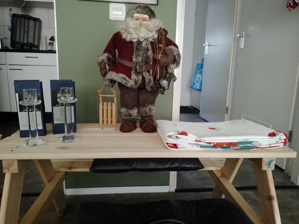 kerstman/ kersttafelkleed, Ophalen, Gebruikt