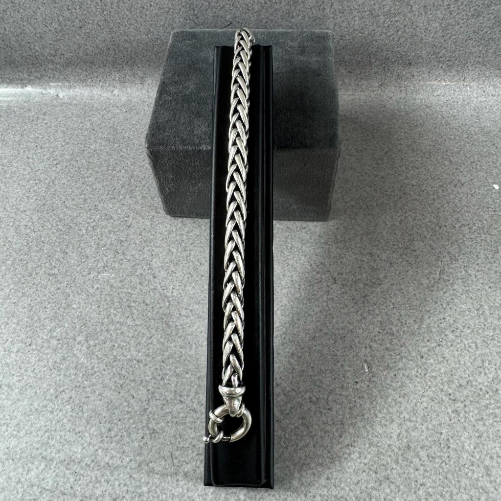 Zilveren Armband | 30,37g | vossestaart | 20,5cm | 408086, Ophalen of Verzenden, Gebruikt, Zilver, Zilver