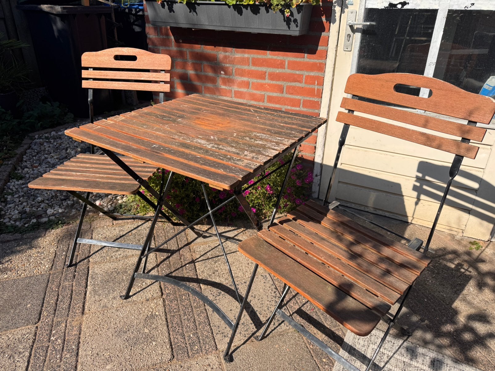 Bistro set, Overige materialen, Gebruikt, Tuinset, Ophalen