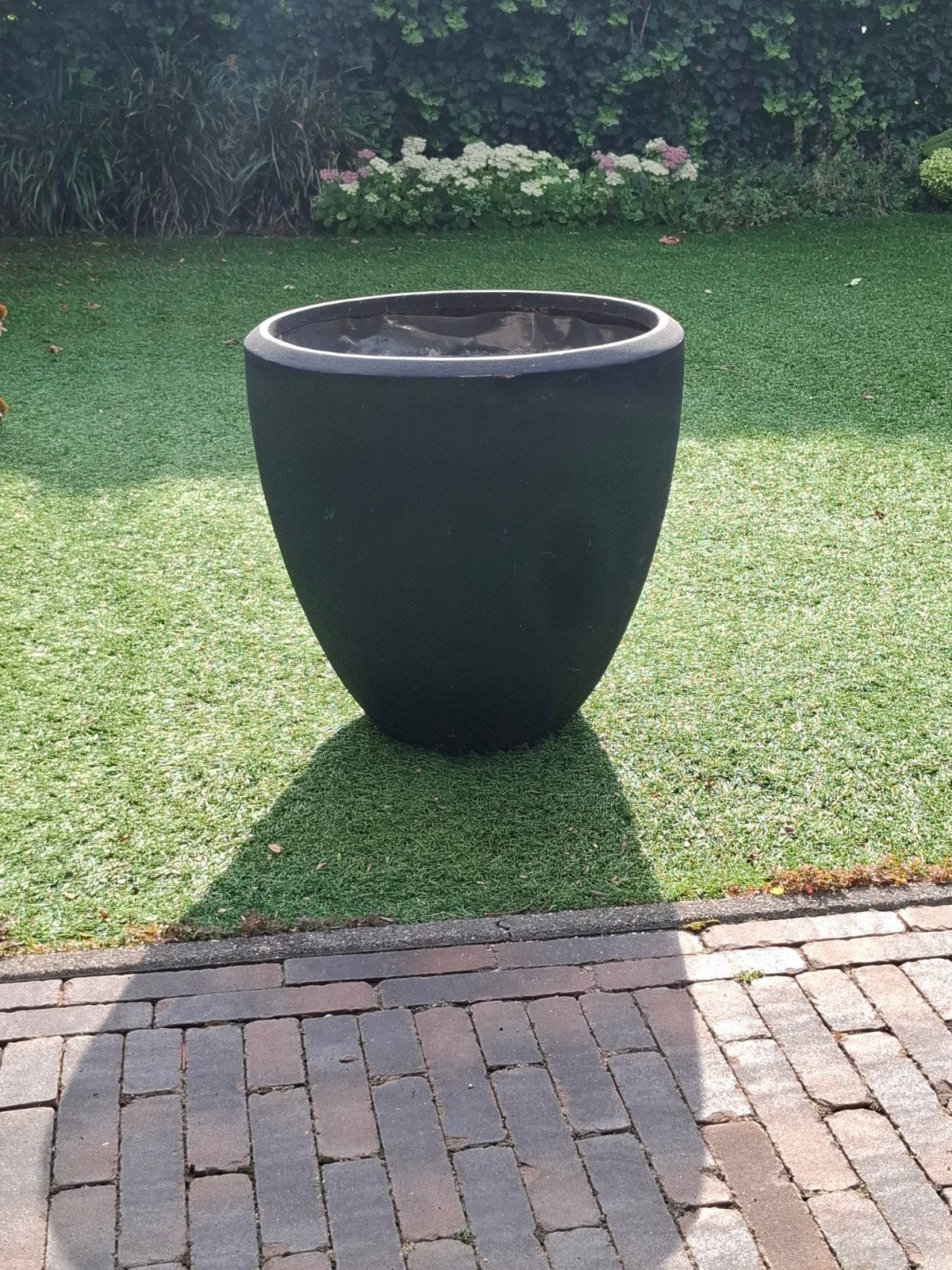 Grote bloempot zwart (binnen), Tuin en Terras, Ophalen, Kunststof, 40 cm of meer, Rond