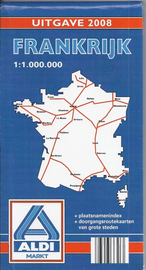 Pl1111 plattegrond Frankrijk 2008 -- Aldi  -, Gelezen, Ophalen of Verzenden, Landkaart, 2000 tot heden