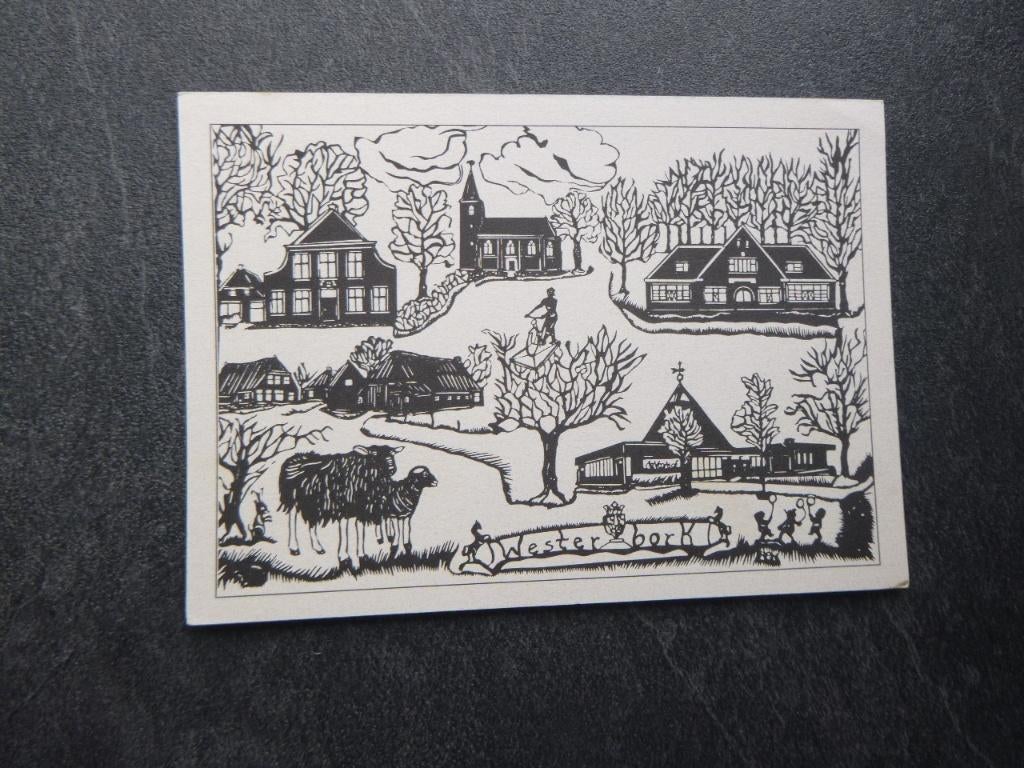 Westerbork in vogelvlucht, knipwerk Oes Bork, Verzamelen, Verzenden, 1980 tot heden, Ongelopen, Noord-Brabant