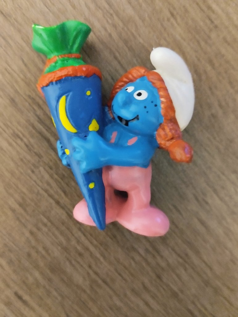 smurf met snoepzak, Ophalen of Verzenden, Gebruikt, Overige Smurfen, Poppetje, Figuurtje of Knuffel
