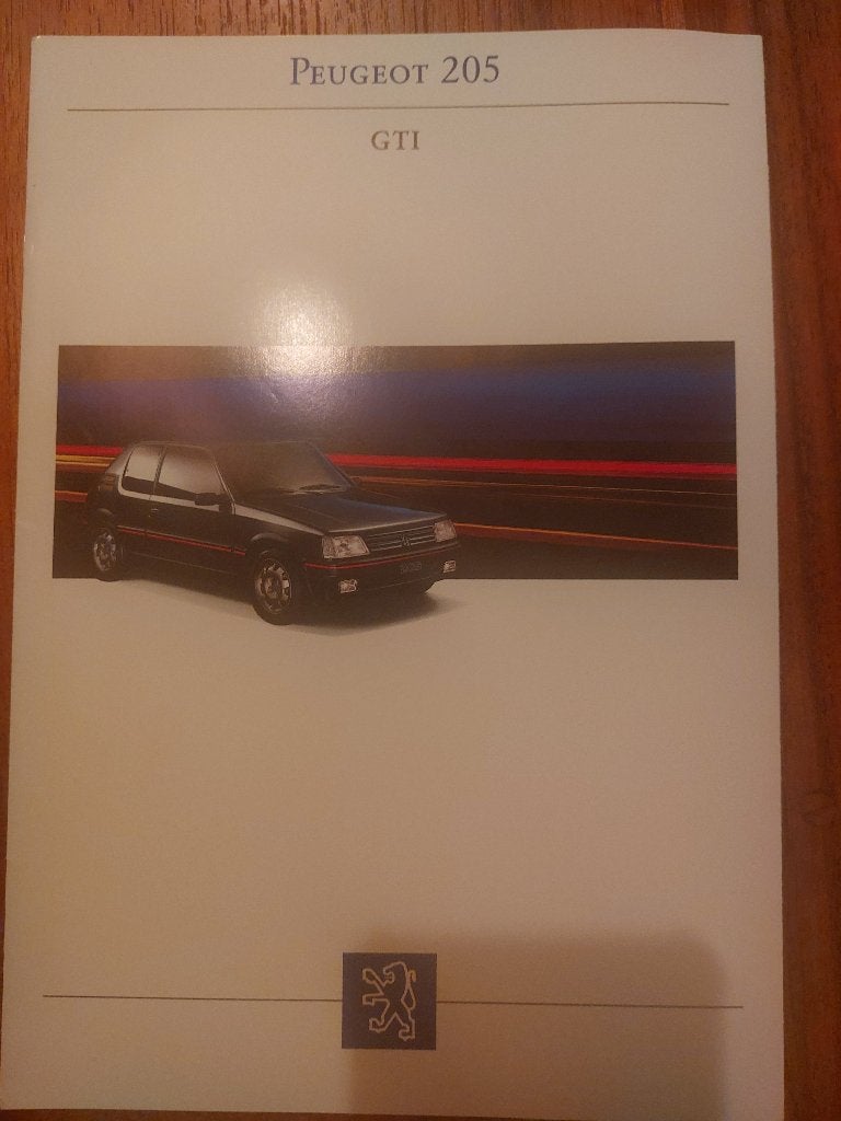 Brochure Folder Peugeot 205 GTI 1.9, Ophalen of Verzenden, Zo goed als nieuw, Peugeot, Automobiles Peugeot