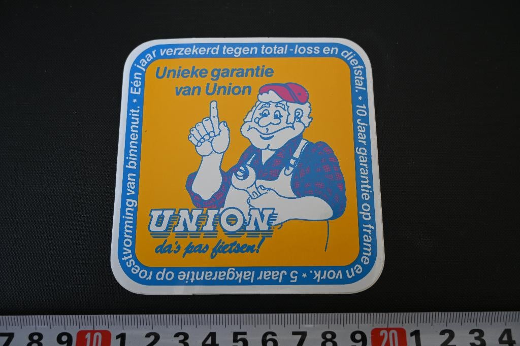 sticker fiets monteur unieke garantie van UNION *, Verzamelen, Ophalen, Zo goed als nieuw
