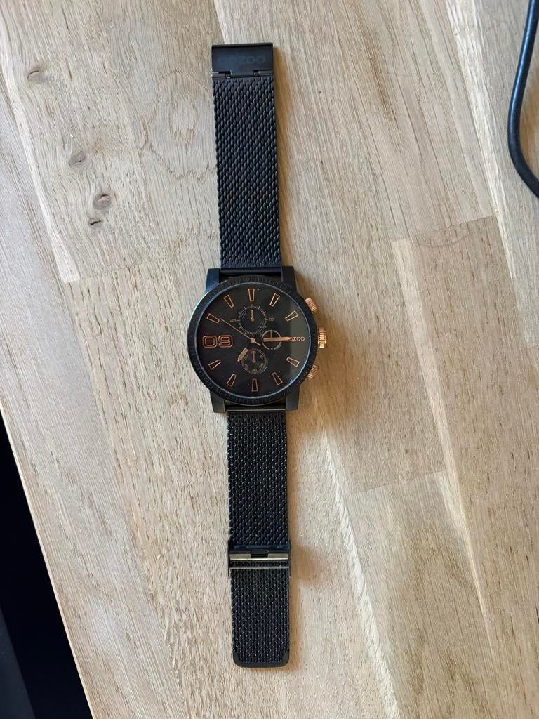 Oozoo heren horloge - nette staat, batterij vervangen, Overige merken, Staal, Polshorloge, Ophalen of Verzenden