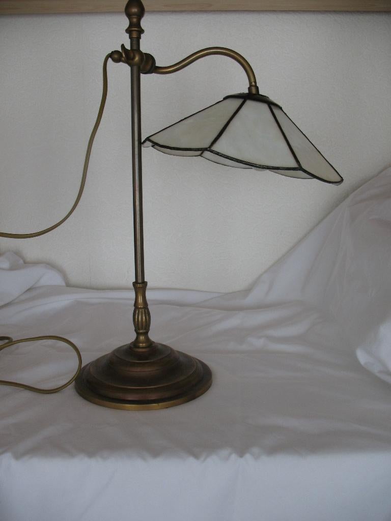 Tiffany kap op Koper Messing Lampenvoet Set van 2 Vintage, Ophalen