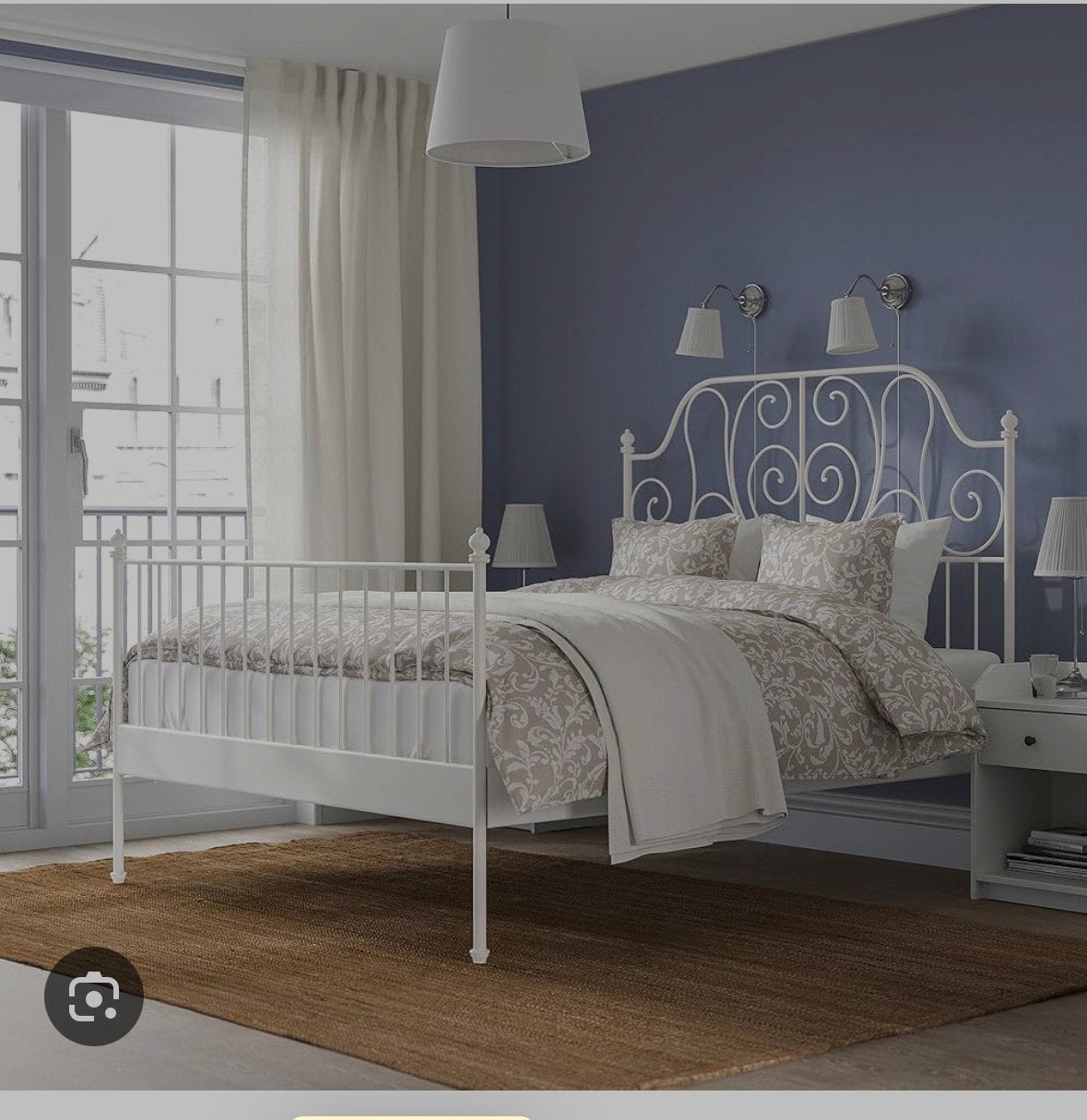 Bed, Ophalen, Gebruikt, Wit, Tweepersoons