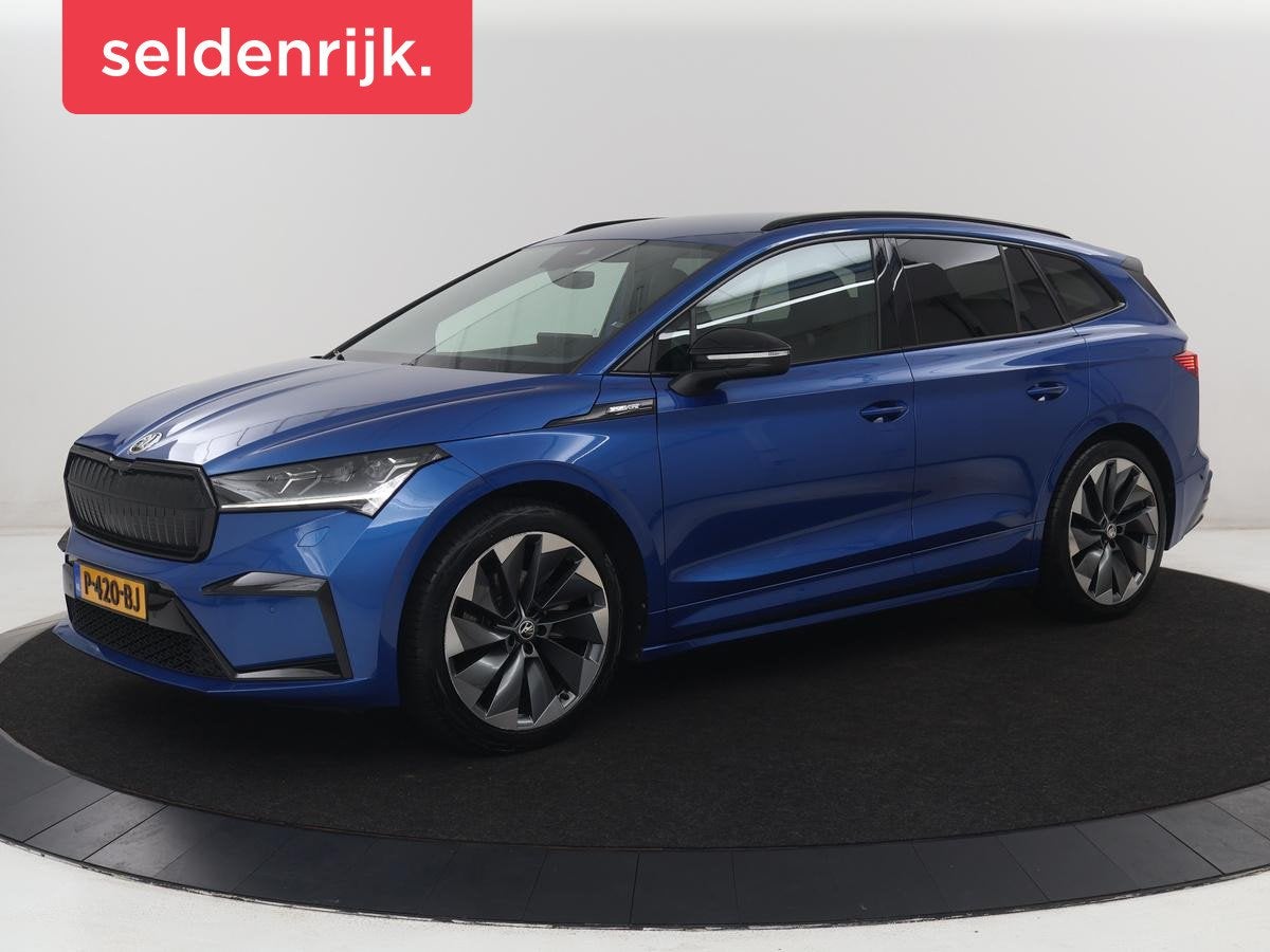 Skoda Enyaq iV 80 Sportline | SOH 92.7% | Leder/alcantara |, Auto's, Skoda, Achterwielaandrijving, Gebruikt, 80 kWh, Blauw