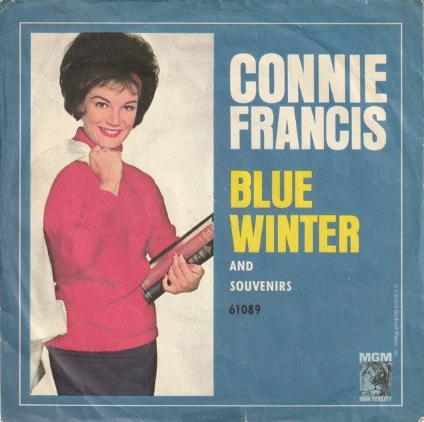 Connie Francis "Blue Winter b/w Souvenirs" (MGM 1964), Gebruikt, 7 inch, Pop, Fotohoes