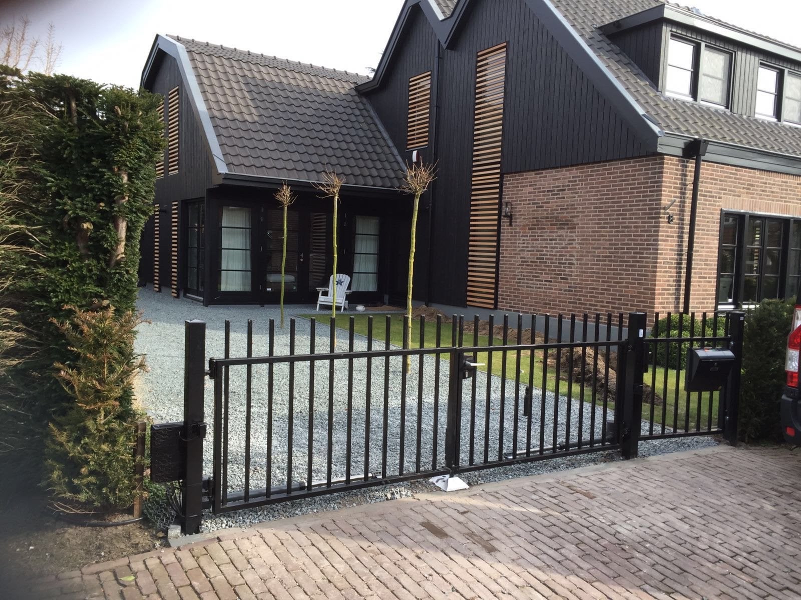 Schuif-draaipoorten met bijpassend hekwerk - Diverse Maten, Tuin en Terras, Tuinhekken en Hekwerk, Ophalen, Met poort, Gebruikt