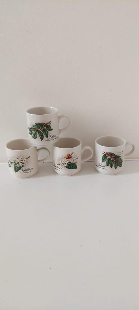 4 Vintage Villeroy & Boch Koffie mokken beker Douwe Egberts, Eu, Eu, Ophalen of Verzenden, Zo goed als nieuw