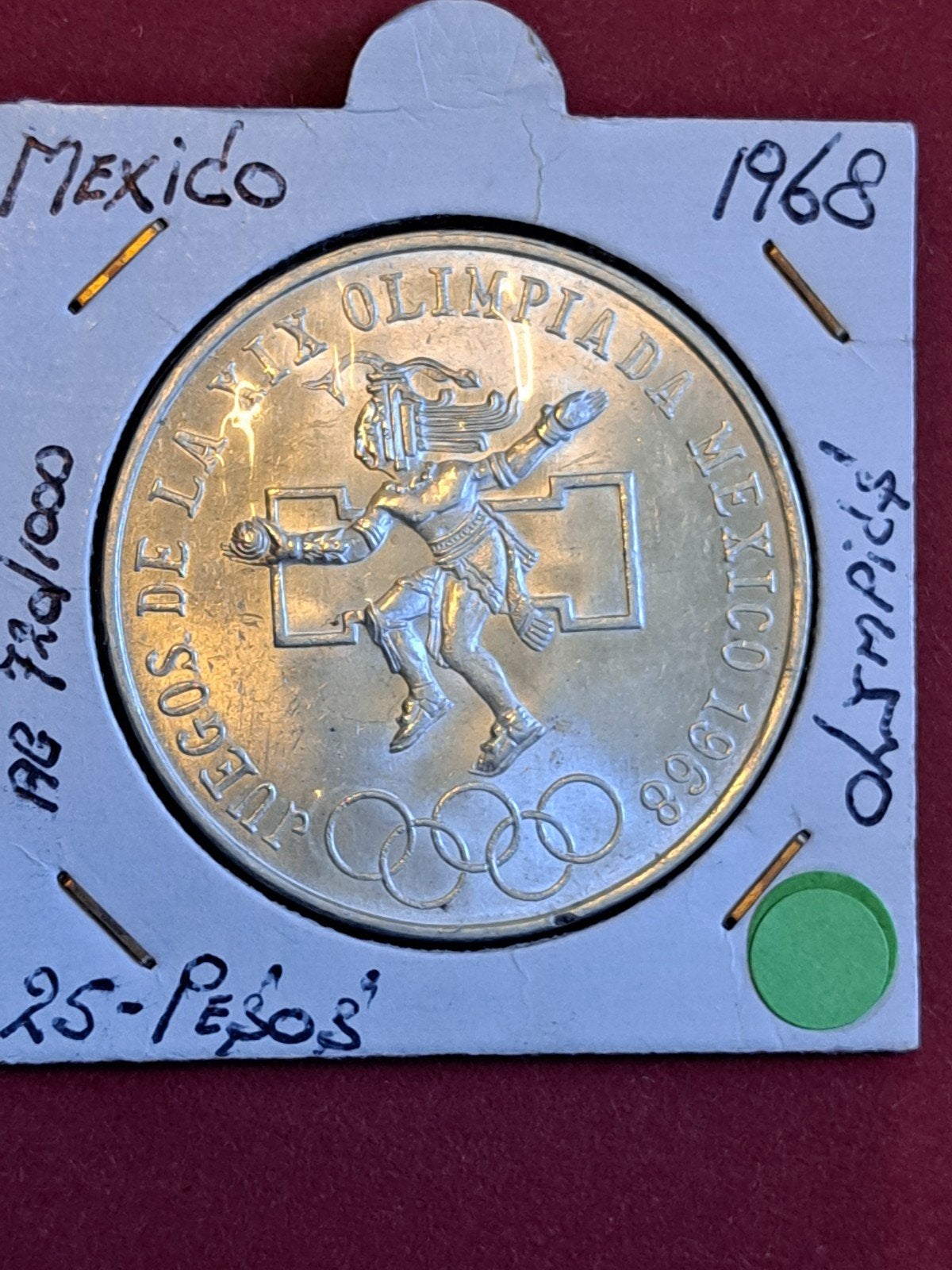 Mexico 25 pesos 1968, Ophalen of Verzenden, Midden-Amerika, Losse munt, Zilver
