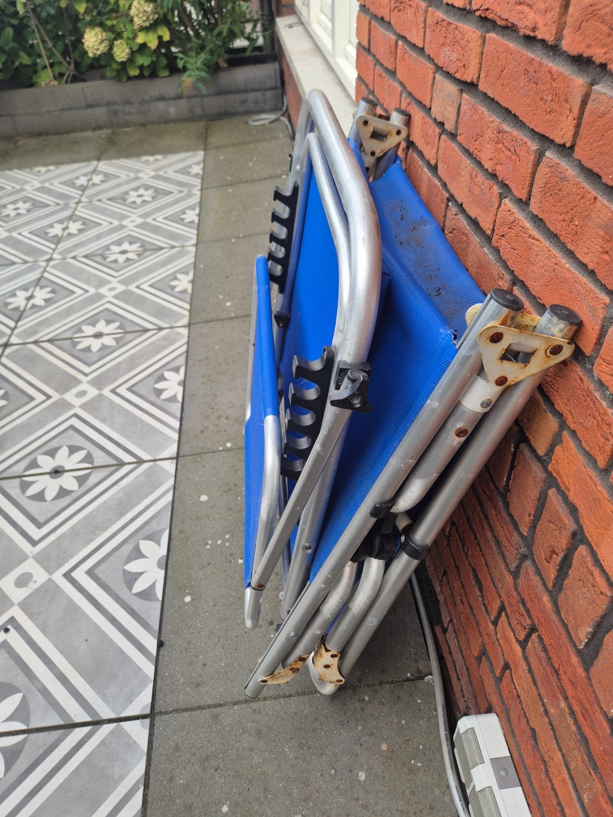 Opvouwbaar ligbed - ideaal voor tuin of strand, Ophalen of Verzenden, Gebruikt, Aluminium, Inklapbaar