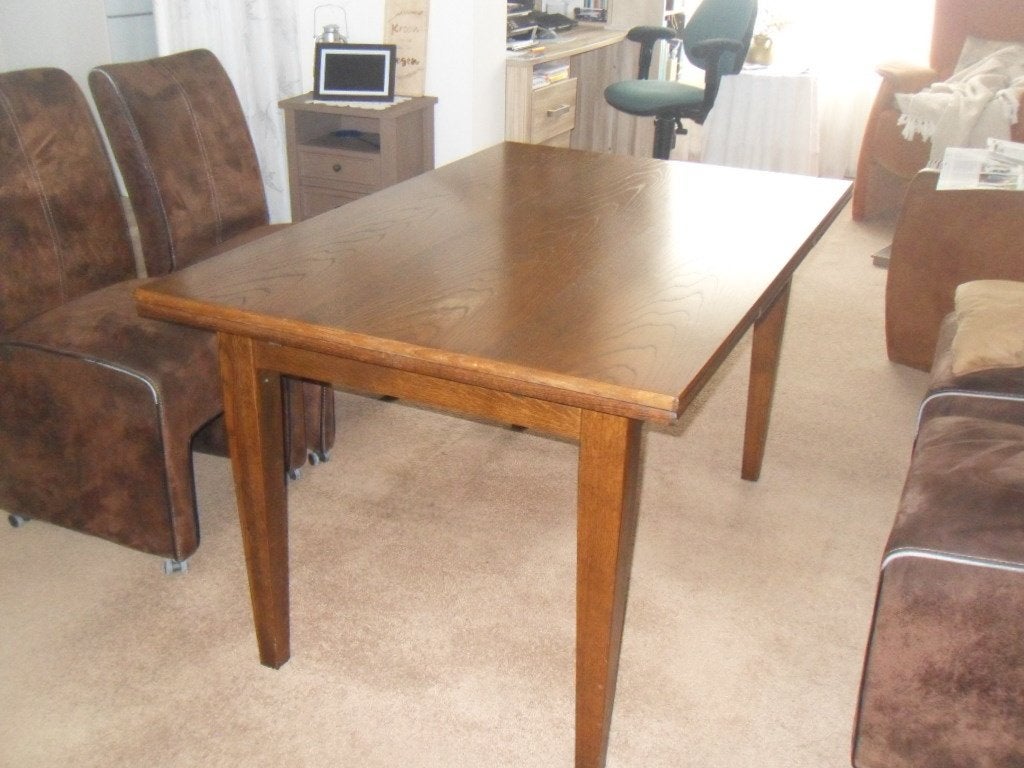 eetkamer tafel met stoelen, Ophalen, Gebruikt, 100 tot 150 cm, 50 tot 100 cm