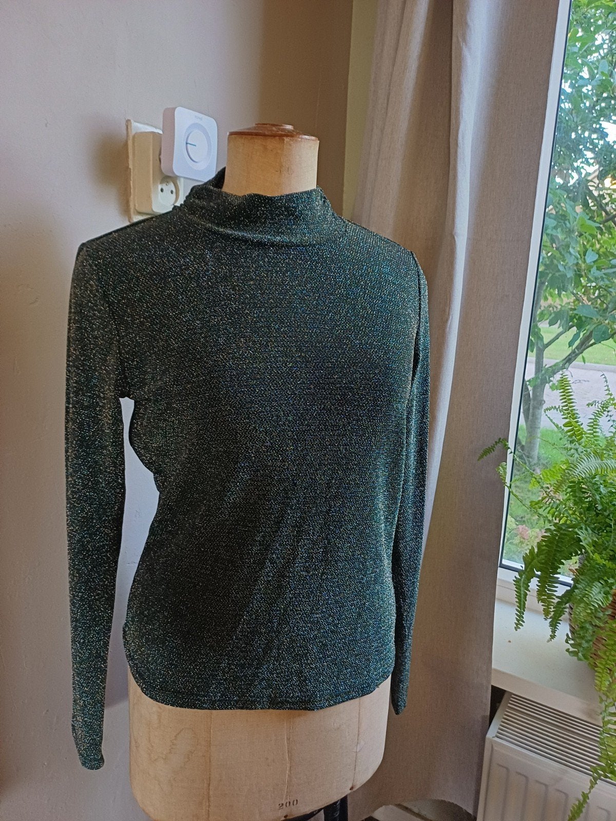 POM Amsterdam top met glitter, donkergroen, maat 42, Kleding | Dames, POM Amsterdam, Maat 42/44 (L), Ophalen of Verzenden, Zo goed als nieuw