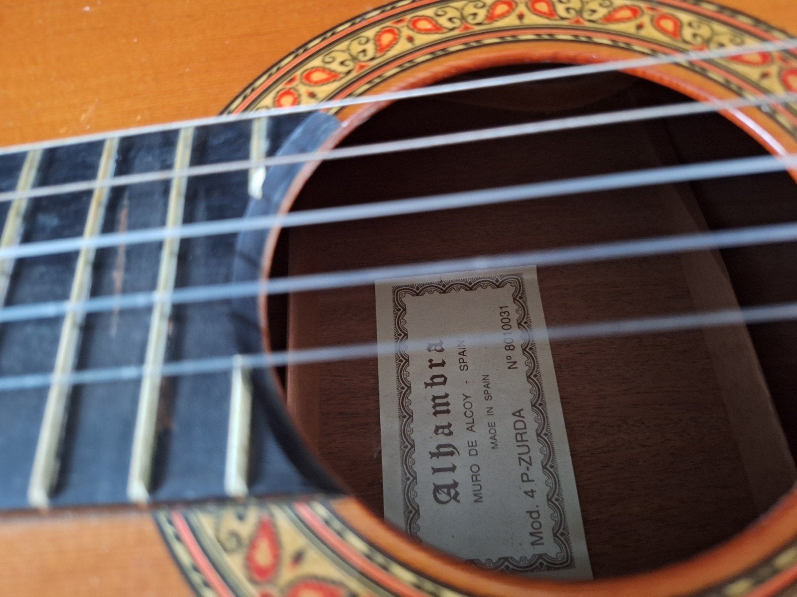 Alhambra 4P linkshandige gitaar met tas en standaard, Ophalen, Gebruikt, Klassieke of Spaanse gitaar, Met koffer