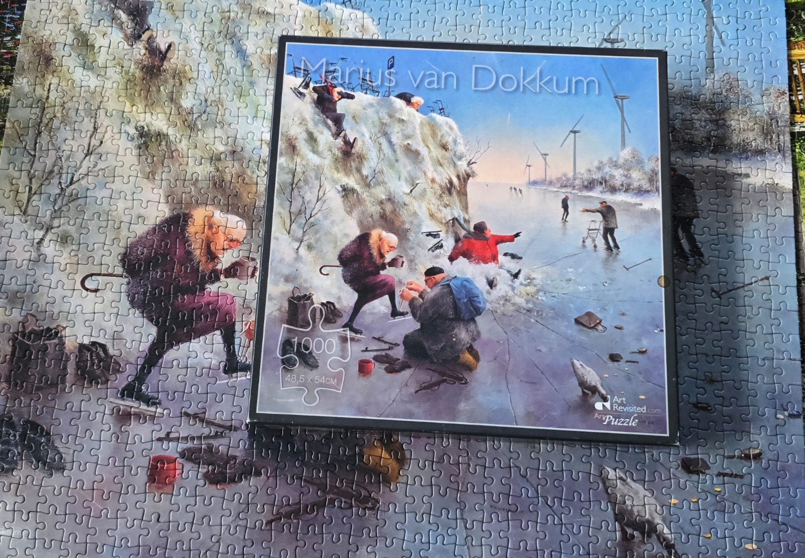Marius van Dokkum - Winterpret op het ijs, Ophalen of Verzenden, 500 t/m 1500 stukjes, Zo goed als nieuw, Legpuzzel