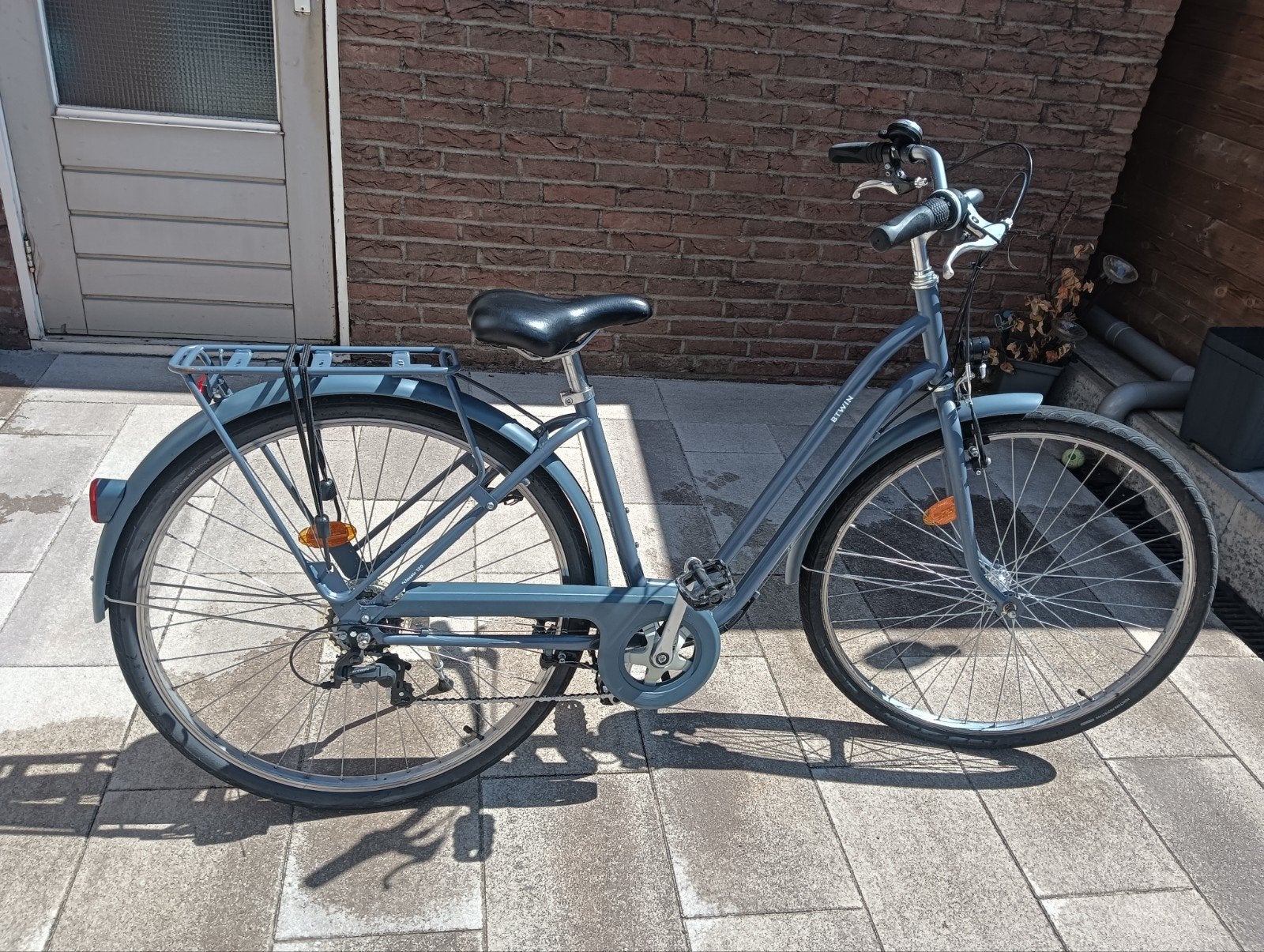 Stadsfiets kinder/dames Elops 120 laag frame stormblauw Deca, Ophalen, Gebruikt, Overige merken, (Extra) lage instap