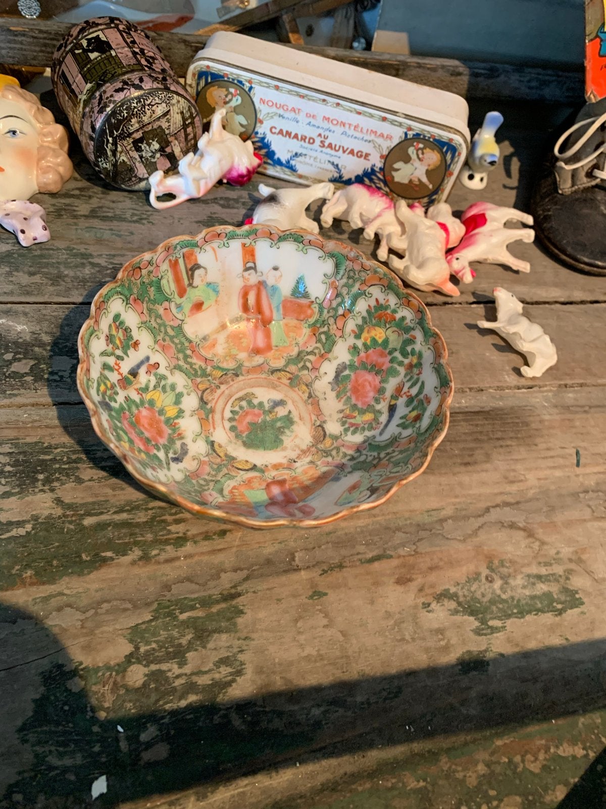Antieke Chinese Famille Rose Porseleinen Kom, Antiek en Kunst, Ophalen of Verzenden