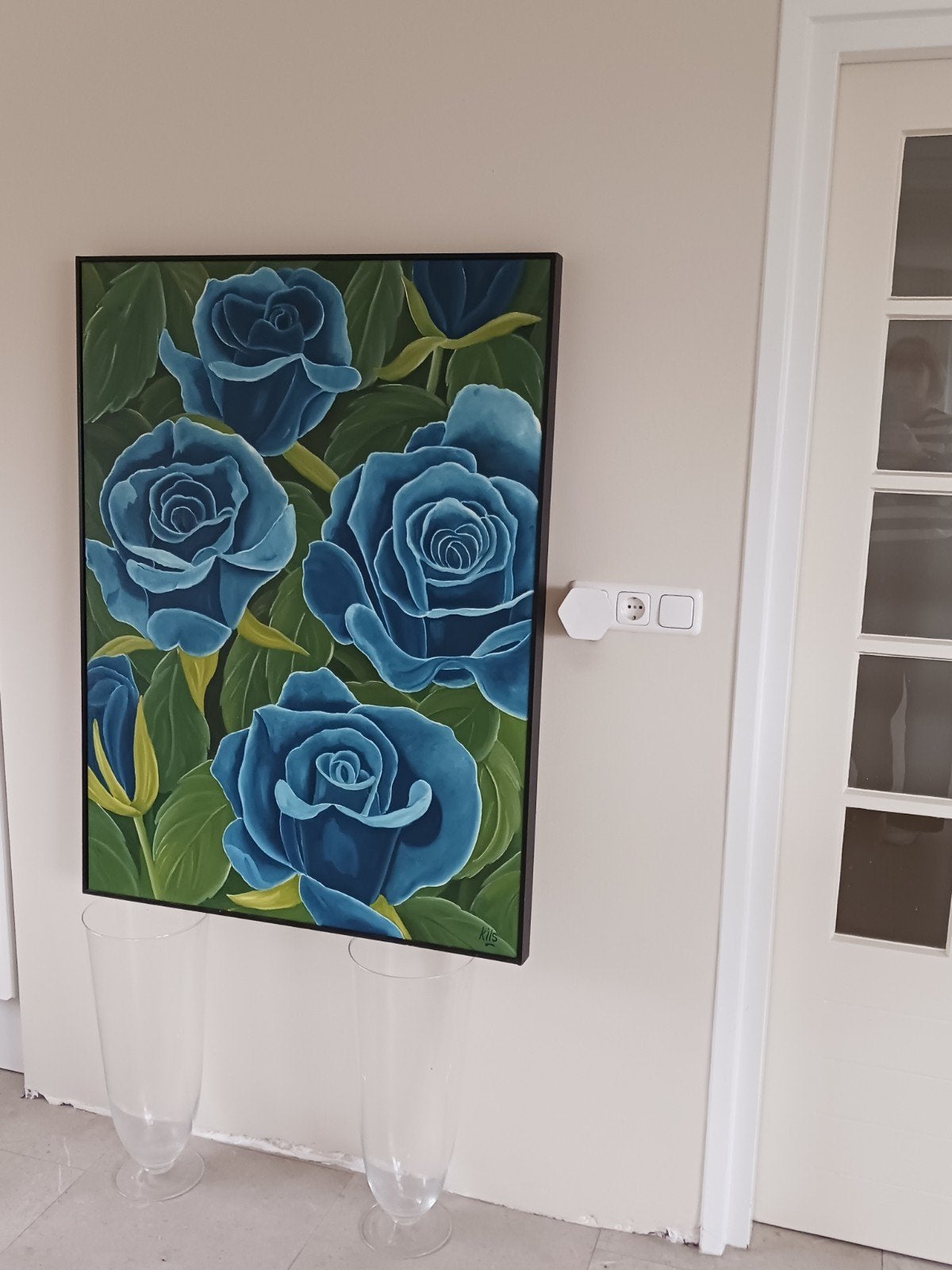 Schilderij Blauwe Rozen, Ophalen