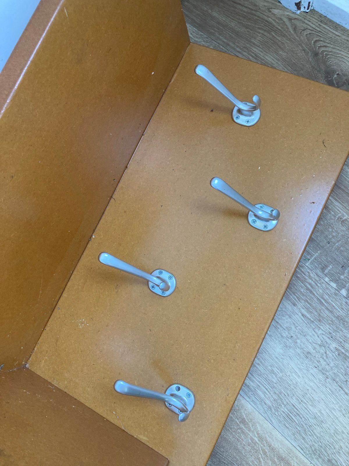 Vintage wandkapstok met 4 haken, Wandkapstok, Gebruikt, Ophalen of Verzenden, Minder dan 100 cm