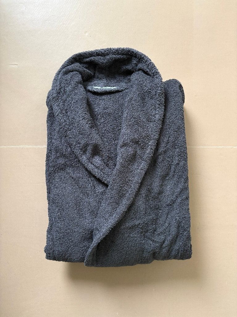 Donker grijze badstof ochtendjas / badjas mt 54/56, Kleding | Heren, Ophalen of Verzenden, Nieuw, Maat 52/54 (L), Hema
