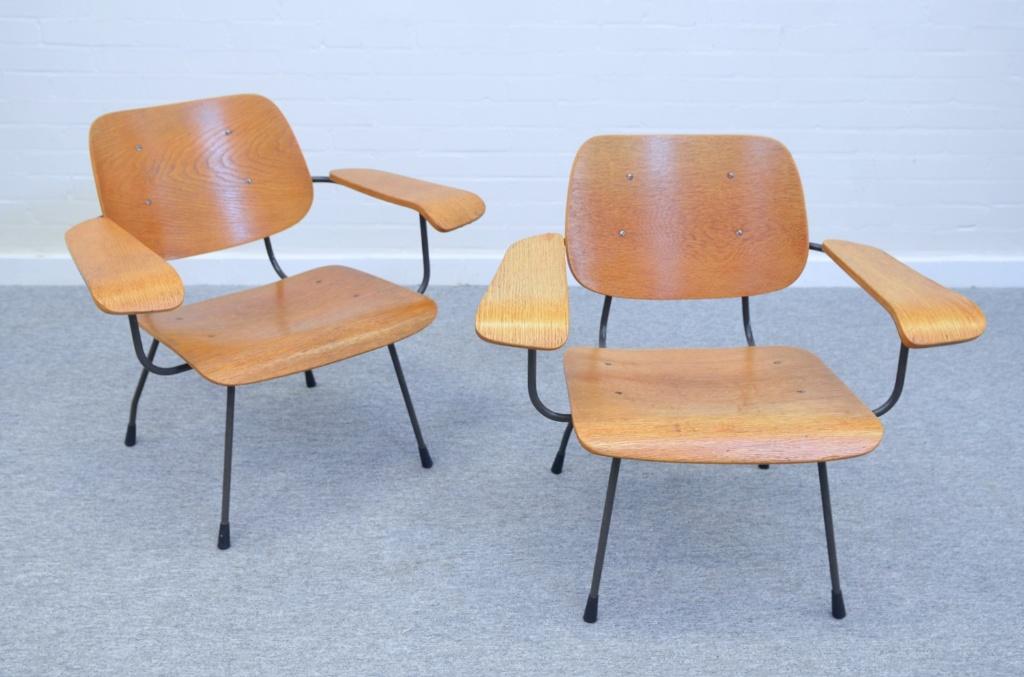 set mid century armstoelen Tjerk Reijenga Pilastro jaren 60, Ophalen, Gebruikt, -, Minder dan 75 cm