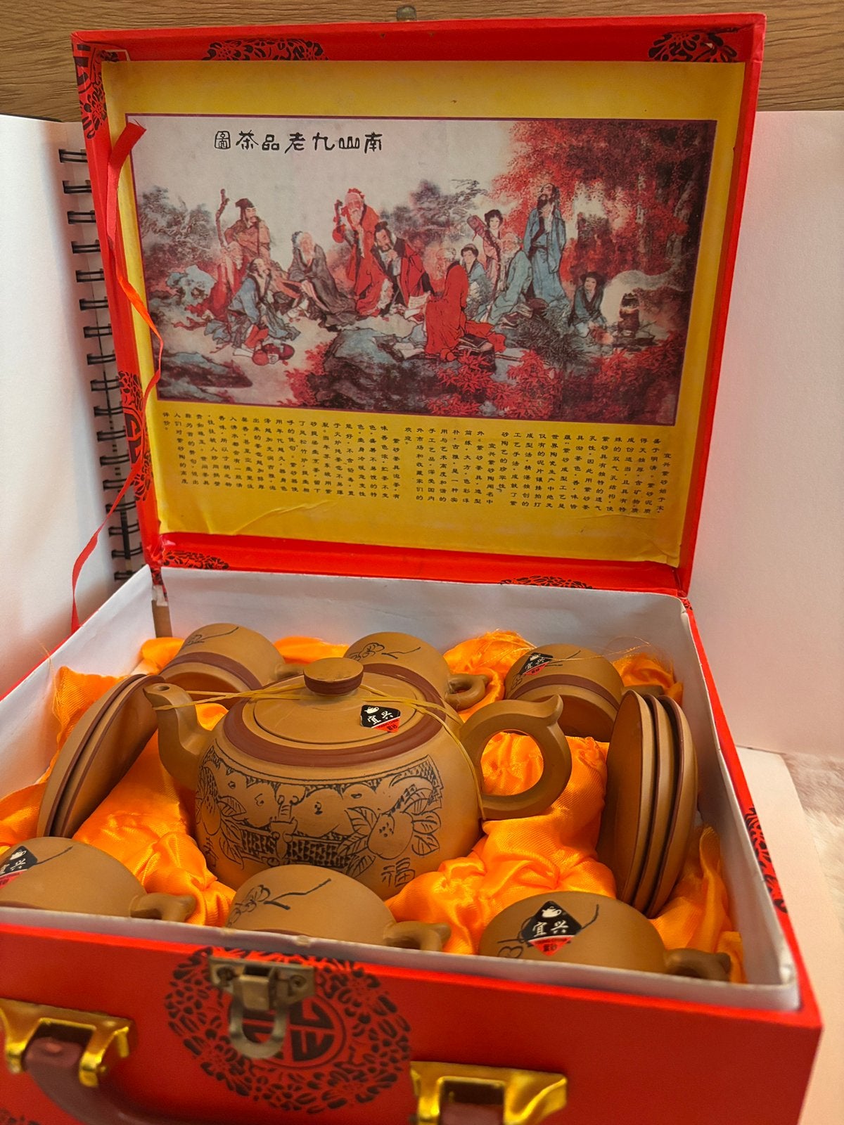 Yixing China Theeset Compleet met 6 Kopjes en Doos, Ophalen of Verzenden