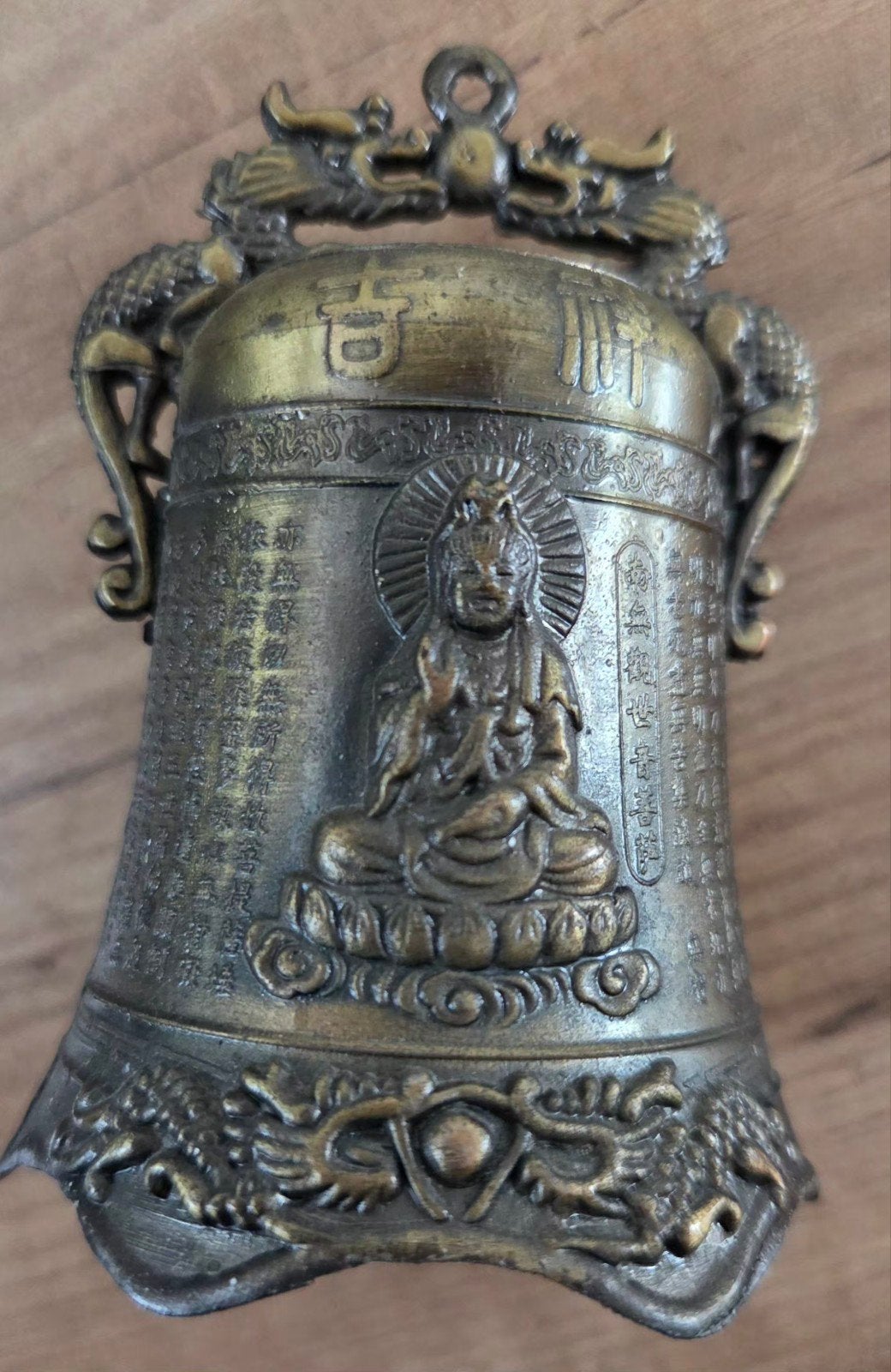 Antieke Boeddhistische Tempelbel - Brons met Draken, Ophalen of Verzenden
