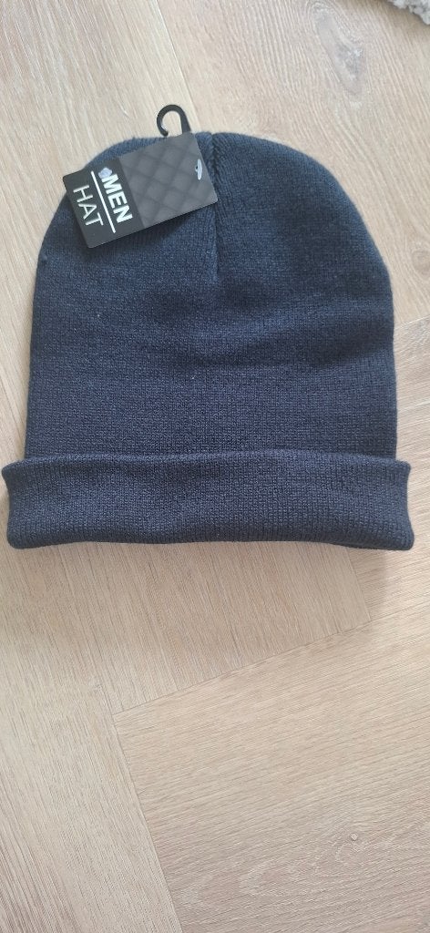Blauwe warm muts, beanie model NIEUW (One Size), Ophalen of Verzenden, Nieuw, Overige maten, Muts