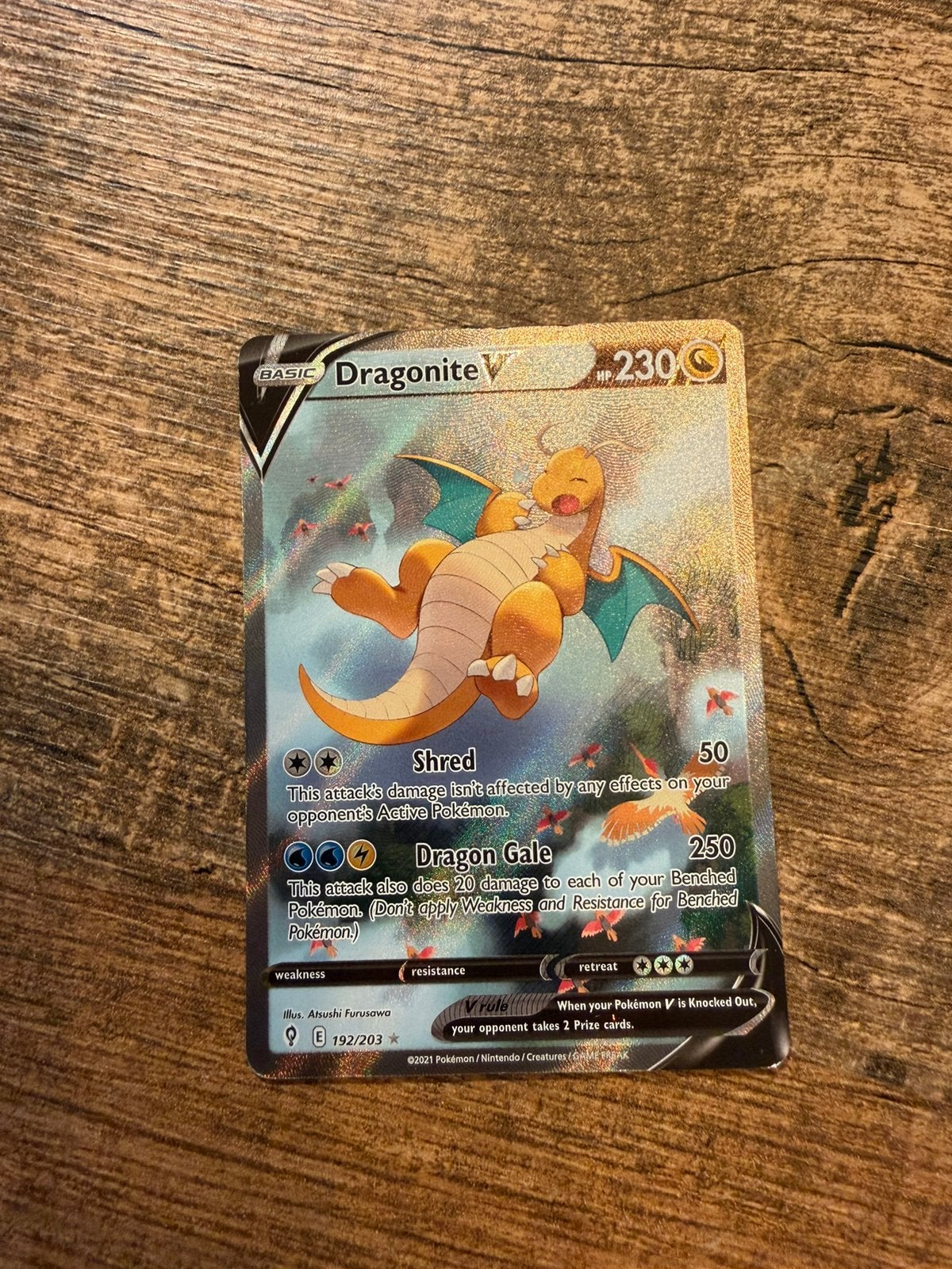 Dragonite 192/203, Ophalen of Verzenden, Zo goed als nieuw, Losse kaart, Foil