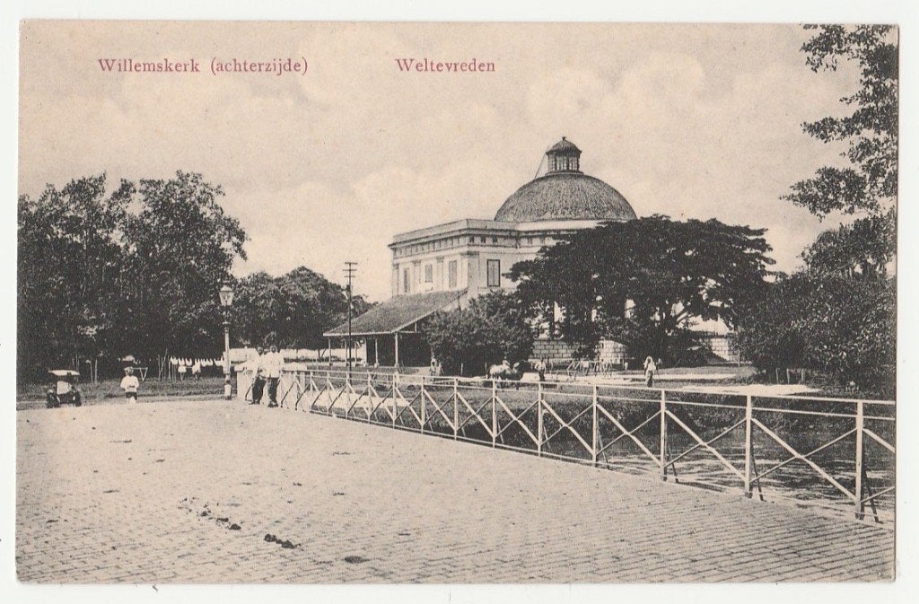 Ned. Indië.  Weltevreden.  Willemskerk.  Java., Ophalen of Verzenden, Voor 1920, Ongelopen, Zuid-Holland