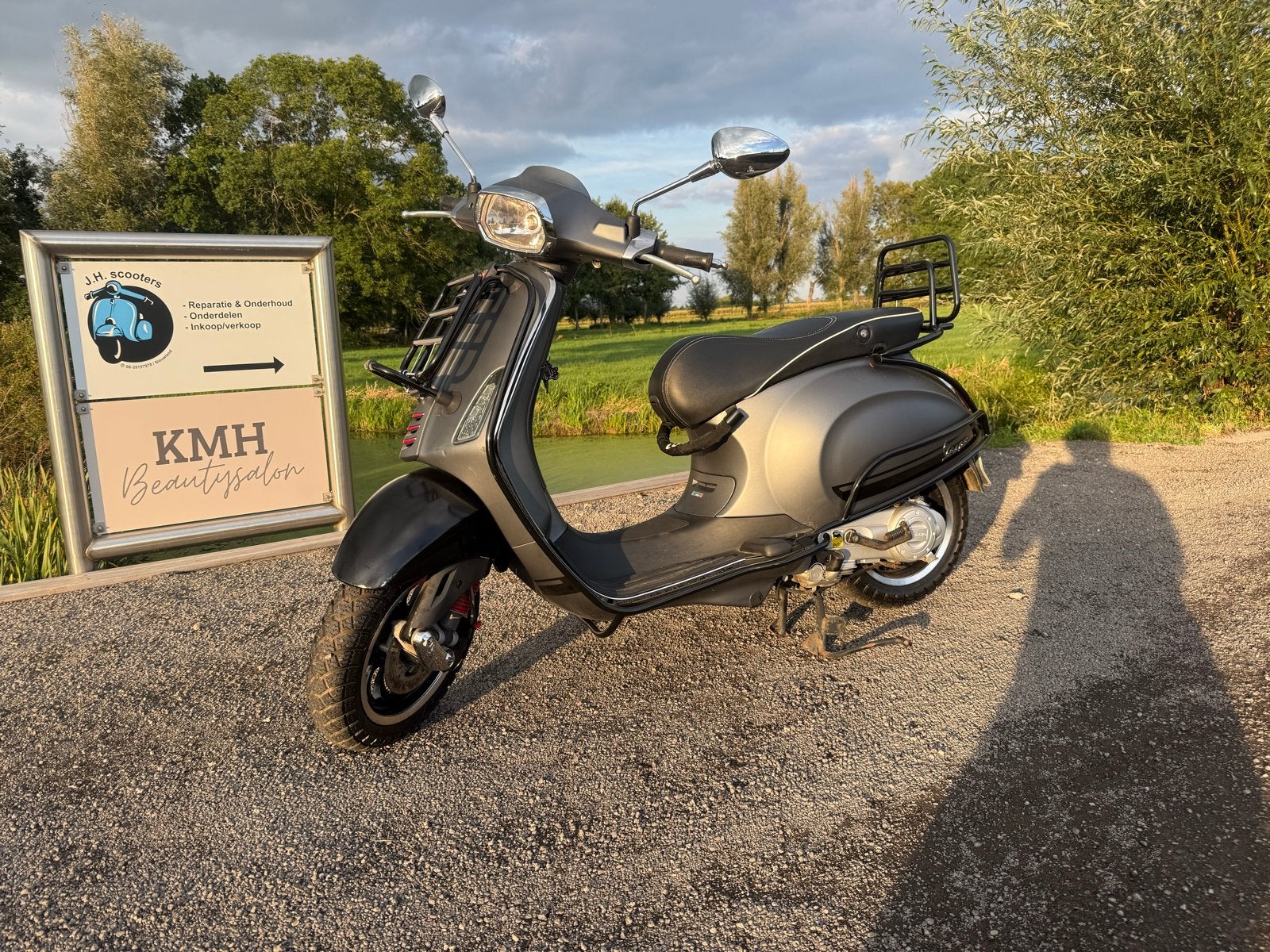 Vespa Sprint 45km/u - Mat Grijs - 2015, Ophalen, Gebruikt, Maximaal 45 km/u, Vespa S