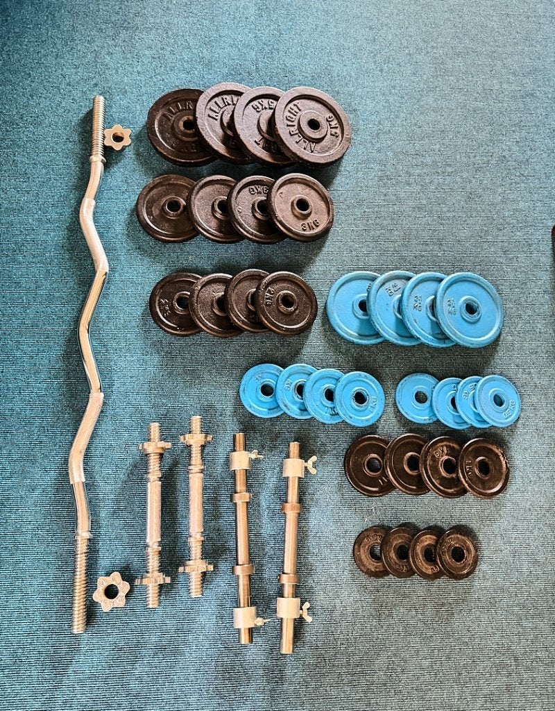 Halterstang (barbell), dumbbells en gewichten, Ophalen of Verzenden, Gebruikt, Armen, Dumbbell