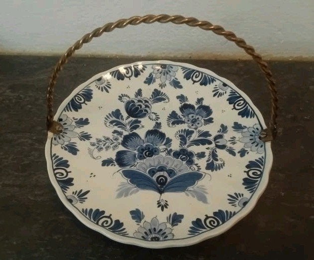 Delftsblauw Bonbon schaaltje met mooie messing hendel Handw., Ophalen of Verzenden