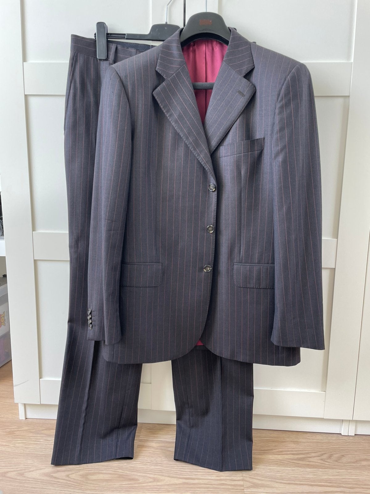 Italiaans pak van Vitale Barberis Canonico maat 52, Kleding | Heren, Ophalen of Verzenden, Zo goed als nieuw, Maat 52/54 (L), Grijs